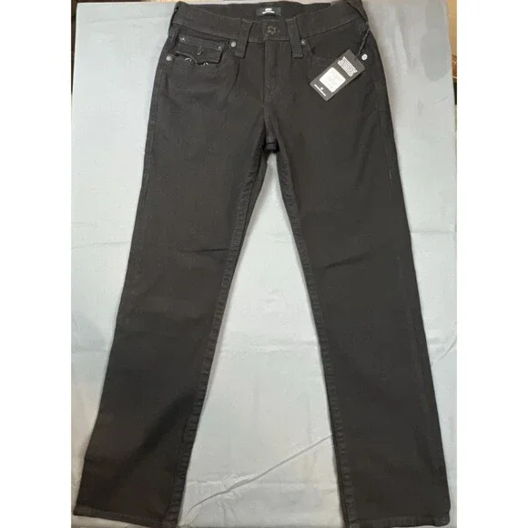 True Religion Ricky Relaxed Straight Jeans Black 29x32 NWT